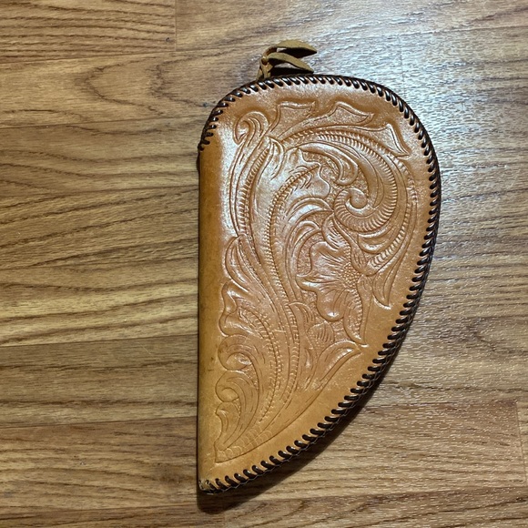 Vintage tooled padded leather gun case MAXIE CAT pistol - Picture 3 of 7